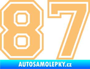 Samolepka Startovní číslo 87 typ 4 béžová