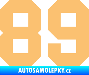 Samolepka Startovní číslo 89 béžová
