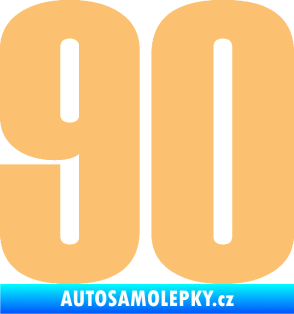 Samolepka Startovní číslo 90 typ 2          béžová