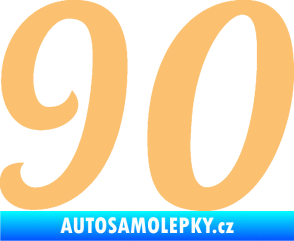Samolepka Startovní číslo 90 typ 3   béžová