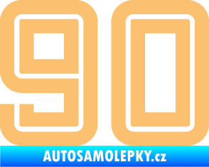 Samolepka Startovní číslo 90 typ 7 béžová