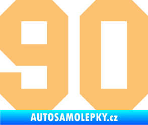 Samolepka Startovní číslo 90 béžová