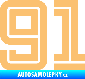 Samolepka Startovní číslo 91 typ 7 béžová