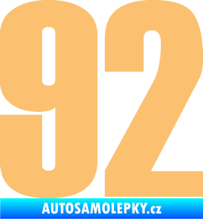 Samolepka Startovní číslo 92 typ 2  béžová