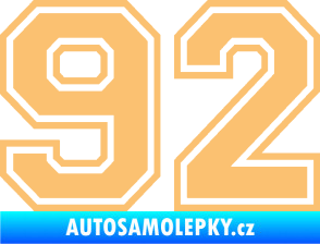 Samolepka Startovní číslo 92 typ 4 béžová