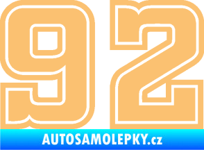 Samolepka Startovní číslo 92 typ 5 béžová