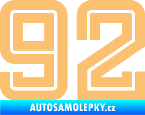 Samolepka Startovní číslo 92 typ 7 béžová