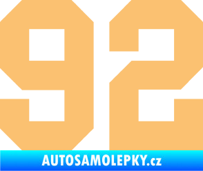 Samolepka Startovní číslo 92 béžová