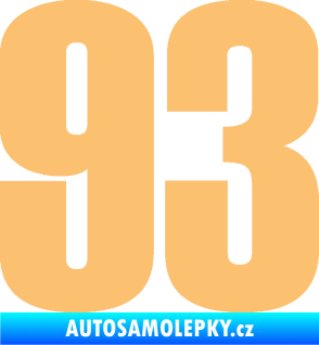 Samolepka Startovní číslo 93 typ 2   béžová