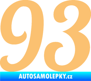 Samolepka Startovní číslo 93 typ 3   béžová