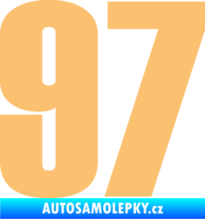 Samolepka Startovní číslo 97 typ 2 béžová