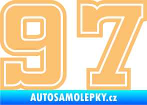 Samolepka Startovní číslo 97 typ 5 béžová