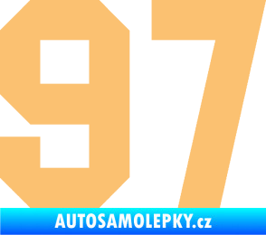 Samolepka Startovní číslo 97 béžová