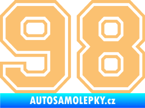 Samolepka Startovní číslo 98 typ 4 béžová