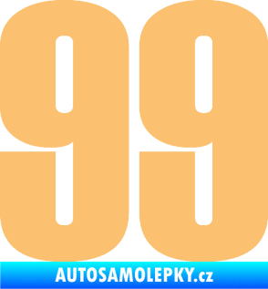 Samolepka Startovní číslo 99 typ 2      béžová