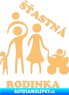 Samolepka Šťastná rodinka béžová