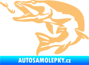 Samolepka Štika 005 levá s návnadou béžová
