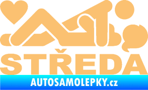 Samolepka Středa nápis béžová