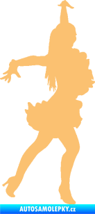 Samolepka Tanec 017 pravá latinsko americká tanečnice béžová