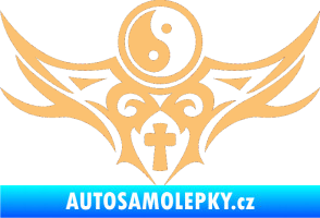 Samolepka Tetování 115 Jin a jang béžová