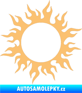 Samolepka Tetování 116 slunce s plameny béžová