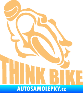 Samolepka Think bike 001 motorkář béžová