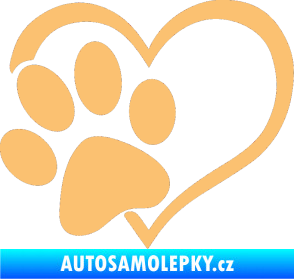 Samolepka Tlapka love levá béžová