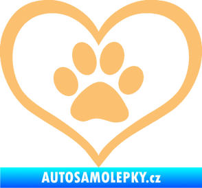 Samolepka Tlapky love 002 béžová