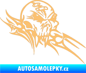 Samolepka Tribal skull pravá lebka béžová