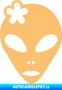 Samolepka UFO 009 slečna s kytičkou levá béžová
