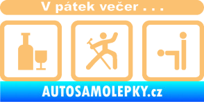 Samolepka V pátek večer  béžová
