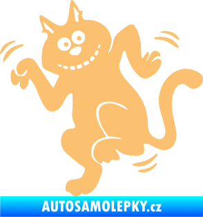 Samolepka Veselá kočka levá béžová