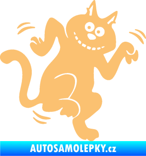 Samolepka Veselá kočka pravá béžová