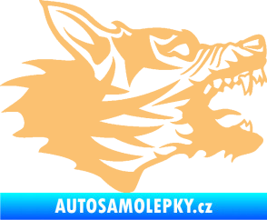 Samolepka Vlk 003 pravá béžová