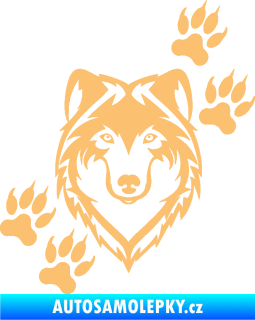 Samolepka Vlk 023 pravá béžová