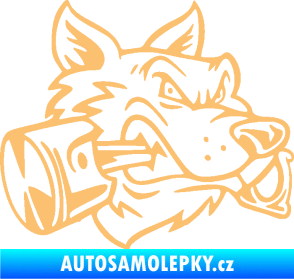 Samolepka Vlk 032 pravá moto s pístem béžová
