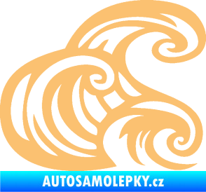Samolepka Vlny 004 pravá moře béžová