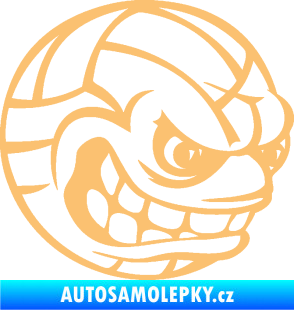 Samolepka Volejbalový míč 001 pravá s obličejem béžová