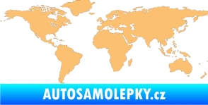 Samolepka World mapa světa béžová