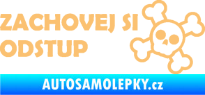 Samolepka Zachovej si odstup nápis béžová