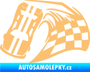 Samolepka Závodní auto 005 levá béžová