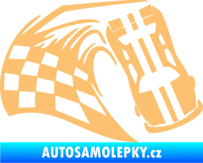 Samolepka Závodní auto 005 pravá béžová