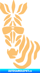 Samolepka Zebra 003 levá cool s brýlemi béžová