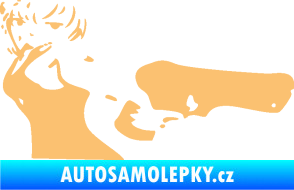 Samolepka Žena s pistolí pravá béžová