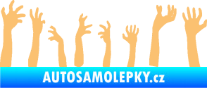 Samolepka Zombie 002 levá mrtví vylézají z hrobu béžová