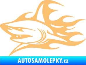 Samolepka Žralok 017 levá s plameny béžová