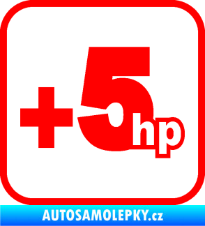 Samolepka +5hp 002 Fluorescentní červená