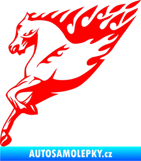 Samolepka Animal flames 002 levá kůň Fluorescentní červená