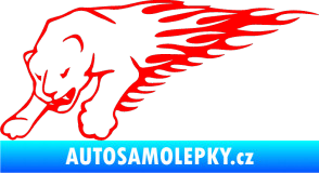 Samolepka Animal flames 020 levá puma Fluorescentní červená