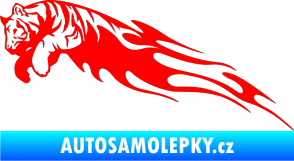 Samolepka Animal flames 022 levá tygr Fluorescentní červená